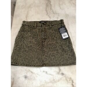 Hudson Viper Leopard‎ Print Mini Skirt NWT Size 26 Denim
